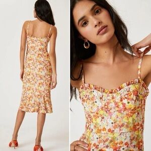 Anthropologie HUTCH Selene Multicolor Floral Midi Dress, size XS